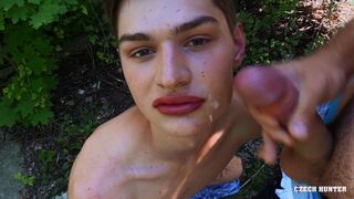 Skinny Twink Gets facial After Intense Bareback Anal Sex - XXX Gay