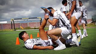 First Bareback Hookup: Football Bros Fuck Hard After Practice – Gay Orgy 18+