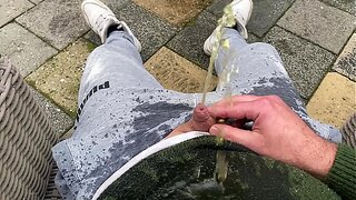 Relishing a Steamy Self-Care Piss, Soaking Up the Backyard Bliss
