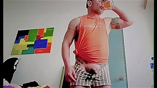 Young Straight Guy Drinks His Own Urine for Thrill