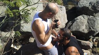 Adam Russo & Bald Stud Shoot Hot Sex Tape in Public - Gay XXX