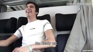 Czech Cutie Sucks Cock on Moving Train - Hot AmateurHunter Action