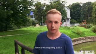 Hairy-Balled Czech Twink Rides Cock Outdoors for Wild Sex