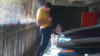 Eager Sucker nails it in the parking lot - Gay XXX Action